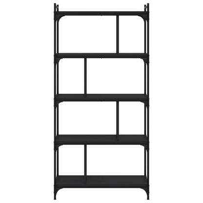 Bücherregal 5 Böden Schwarz 76x32x158 cm Holzwerkstoff