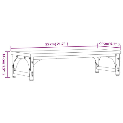 Monitorständer Grau Sonoma 55x23x14 cm Holzwerkstoff
