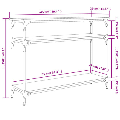 Konsolentisch Braun Eichen-Optik 100x29x75 cm Holzwerkstoff