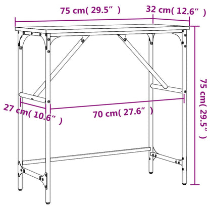 Konsolentisch Schwarz 75x32x75 cm Holzwerkstoff