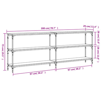 Konsolentisch Grau Sonoma 200x29x75 cm Holzwerkstoff