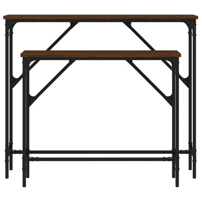 Konsolentische 2 Stk. Braun Eichen-Optik Holzwerkstoff