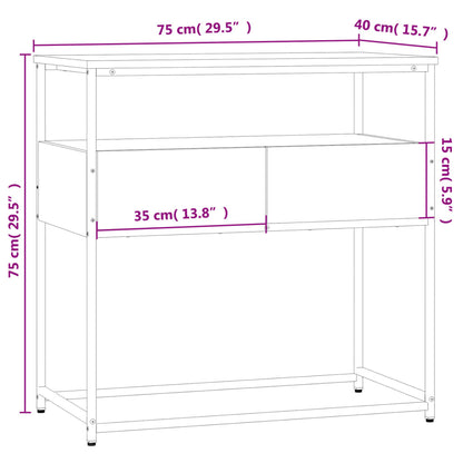 Konsolentisch Braun Eichen-Optik 75x40x75 cm Holzwerkstoff