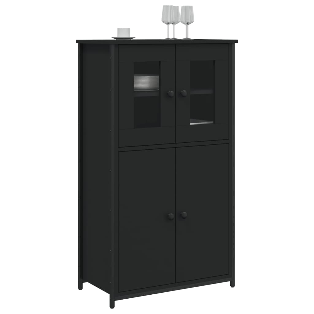 Highboard Sort 62x32x106,5 cm Træmateriale