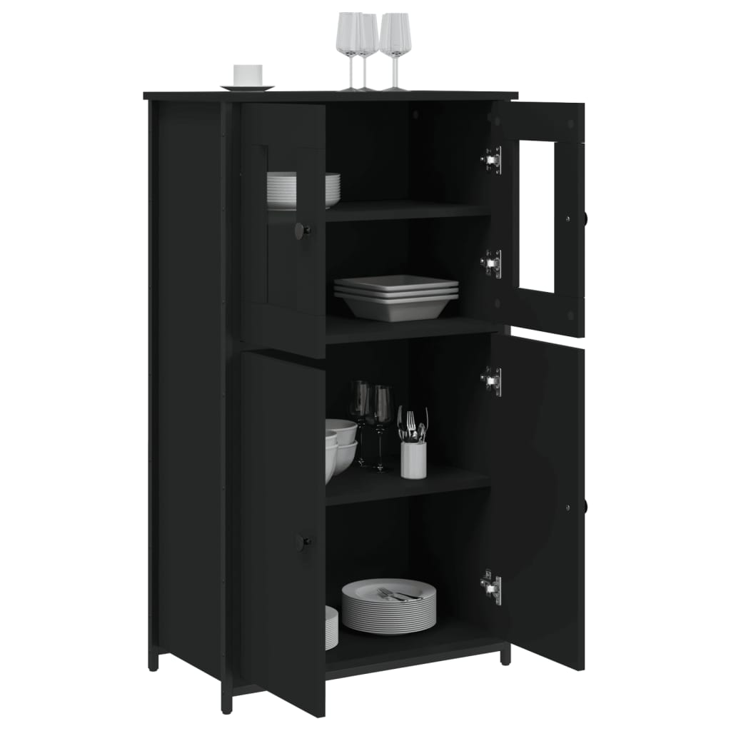 Highboard Sort 62x32x106,5 cm Træmateriale