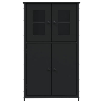 Highboard Sort 62x32x106,5 cm Træmateriale