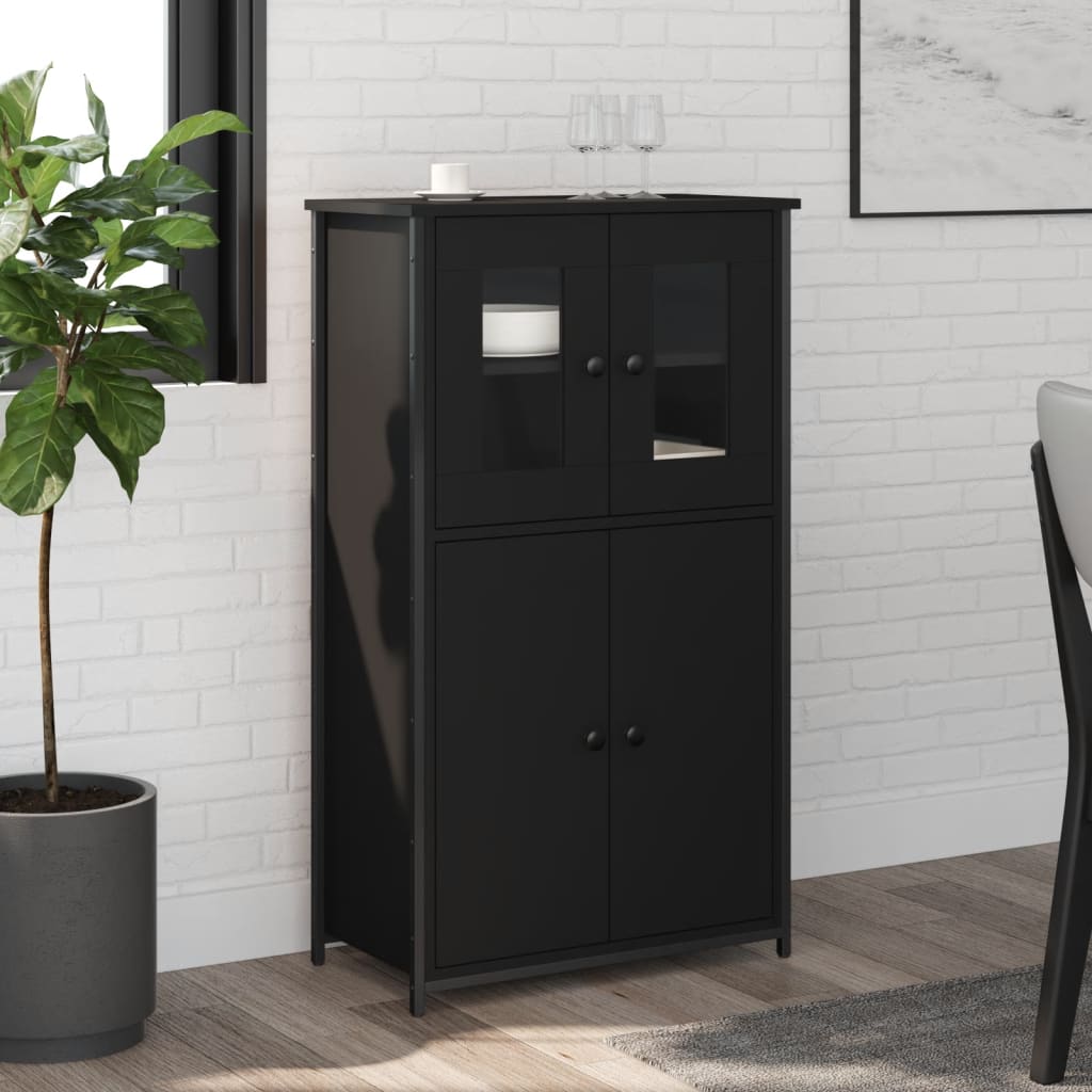 Highboard Sort 62x32x106,5 cm Træmateriale