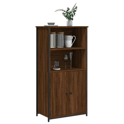Highboard Braun Eichen-Optik 62x36x121,5 cm Holzwerkstoff