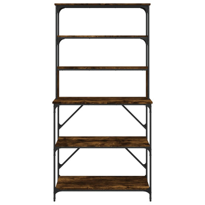 Bäckerregal 6 Fächer Räuchereiche 90x40x180 cm Holzwerkstoff