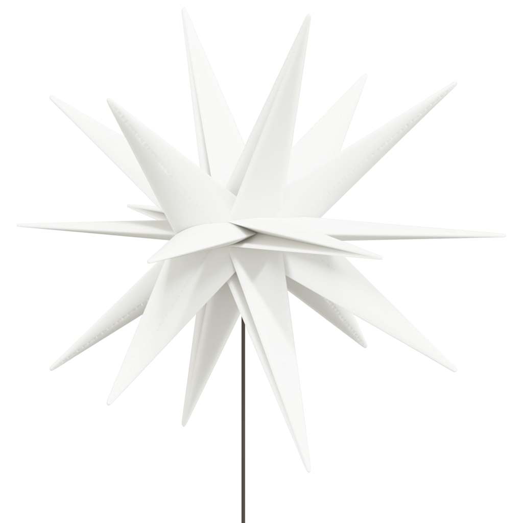 LED-Weihnachtssterne 3 Stk. mit Erdspießen Faltbar Weiß 35 cm