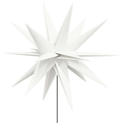 LED-Weihnachtssterne 3 Stk. mit Erdspießen Faltbar Weiß 35 cm