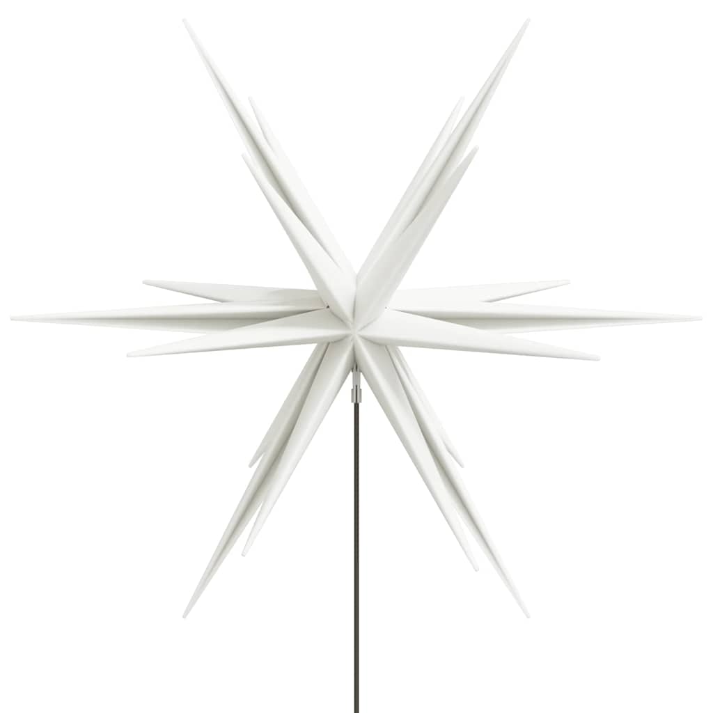 LED-Weihnachtssterne 3 Stk. mit Erdspießen Faltbar Weiß 35 cm