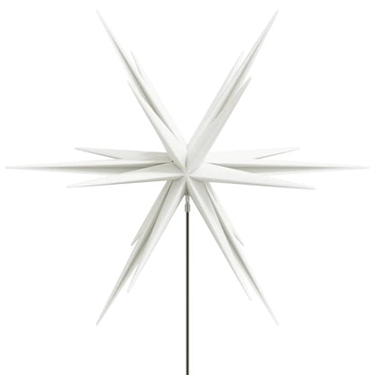 LED-Weihnachtssterne 3 Stk. mit Erdspießen Faltbar Weiß 35 cm