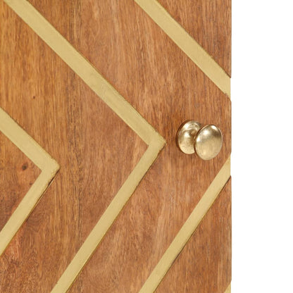 Badschrank Braun und Schwarz 38x33,5x58 cm Massivholz Mango