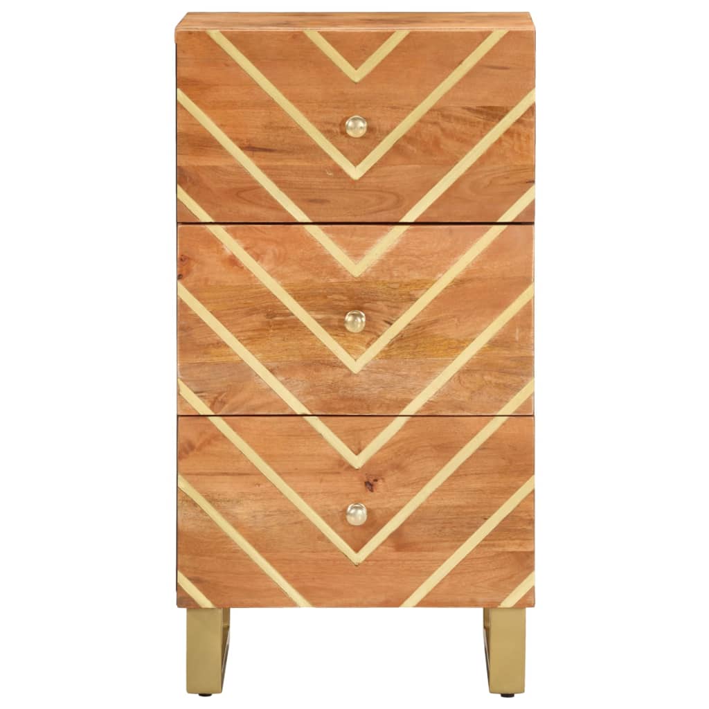 Sideskab Brun og Sort 40x33,5x75 Massivt mangotræ