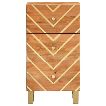 Sideskab Brun og Sort 40x33,5x75 Massivt mangotræ