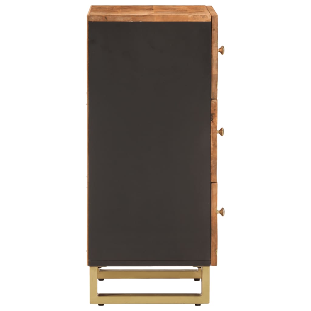Sideskab Brun og Sort 40x33,5x75 Massivt mangotræ