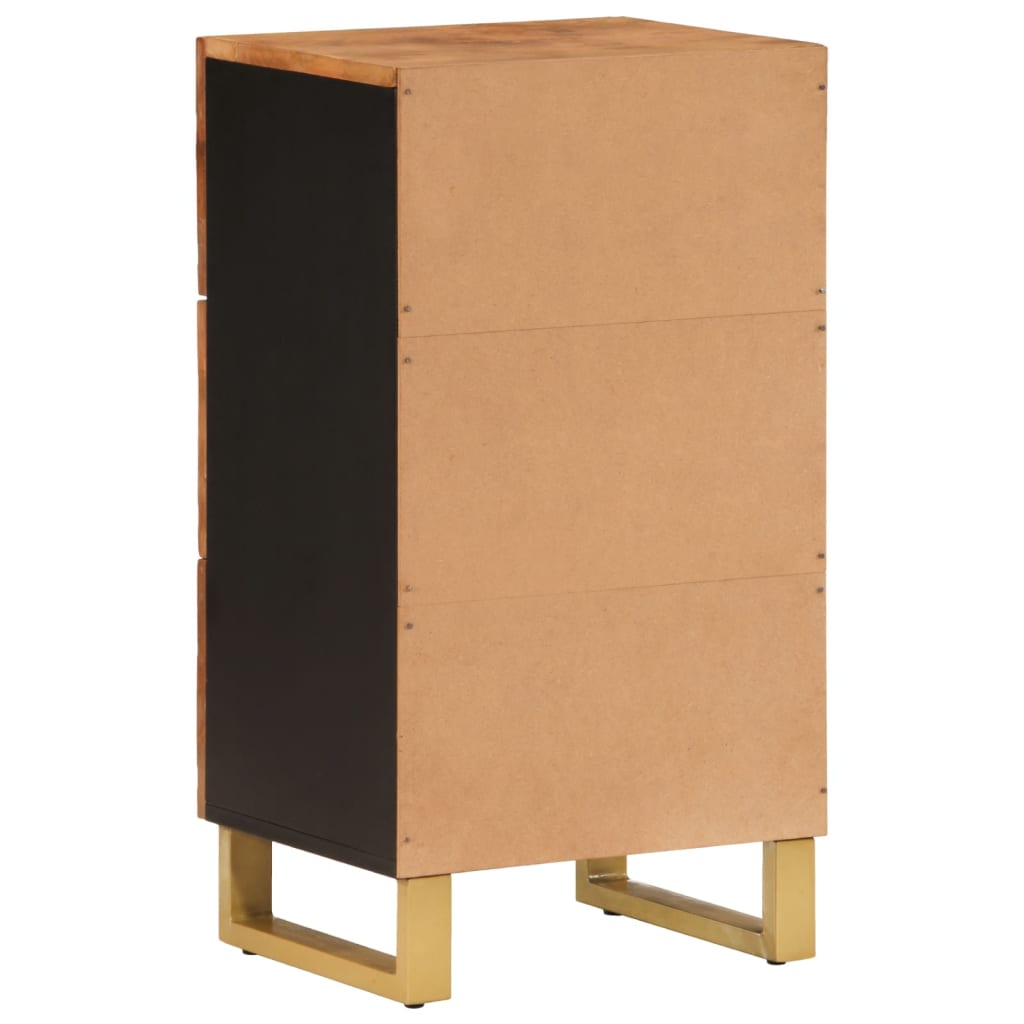 Sideskab Brun og Sort 40x33,5x75 Massivt mangotræ