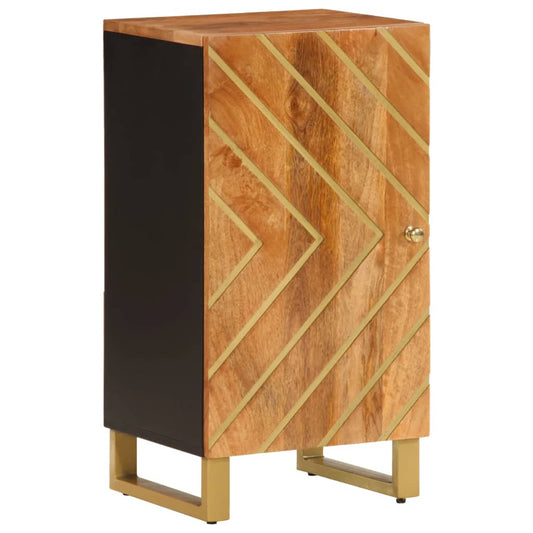 Sideskab Brun og Sort 40x33,5x75 Massivt mangotræ