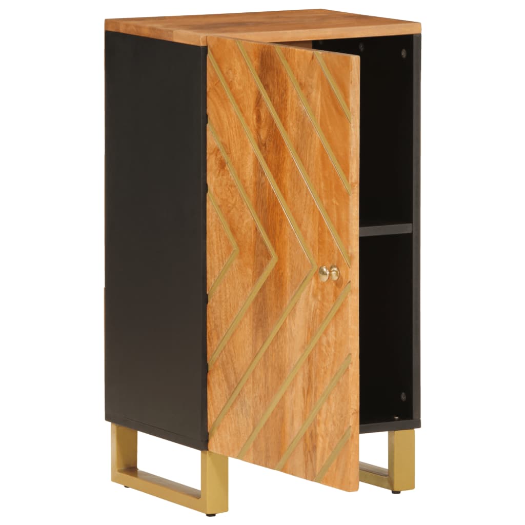 Sideskab Brun og Sort 40x33,5x75 Massivt mangotræ