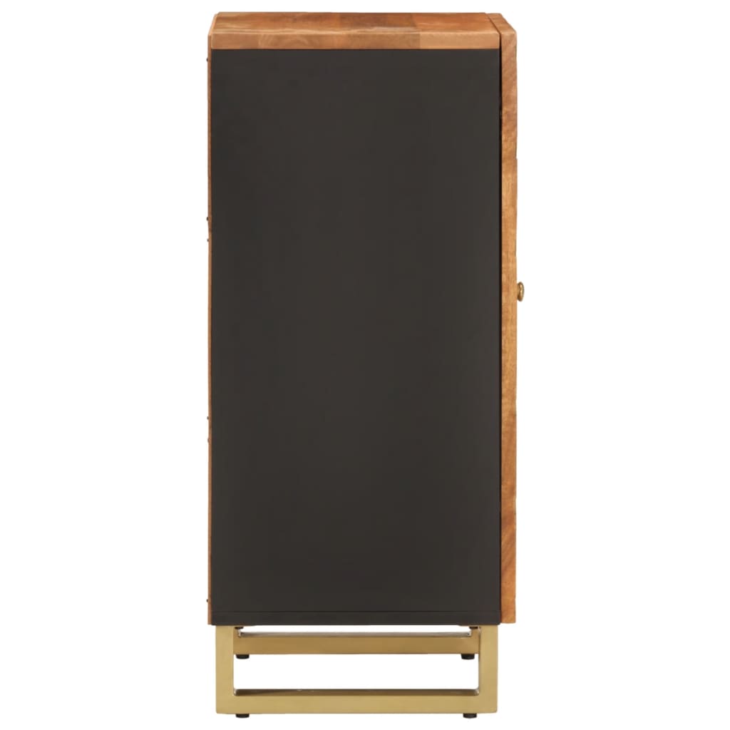 Sideskab Brun og Sort 40x33,5x75 Massivt mangotræ