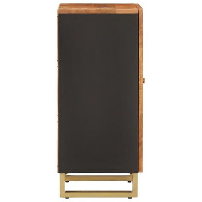 Sideskab Brun og Sort 40x33,5x75 Massivt mangotræ