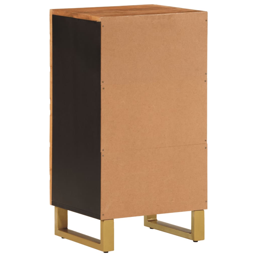 Sideskab Brun og Sort 40x33,5x75 Massivt mangotræ