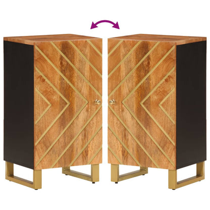 Sideskab Brun og Sort 40x33,5x75 Massivt mangotræ