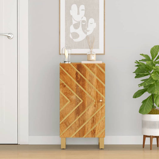 Sideskab Brun og Sort 40x33,5x75 Massivt mangotræ