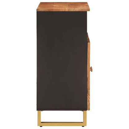 Sideskab Brun og Sort 60x33,5x75cm Massivt mangotræ