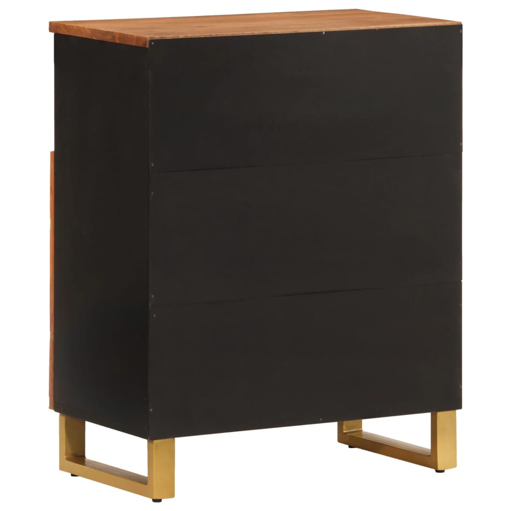 Sideskab Brun og Sort 60x33,5x75cm Massivt mangotræ