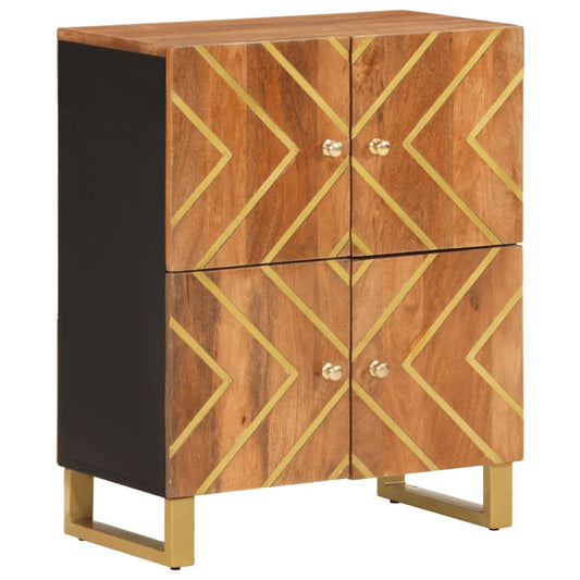 Sideskab Brun og Sort 60x33,5x75cm Massivt mangotræ
