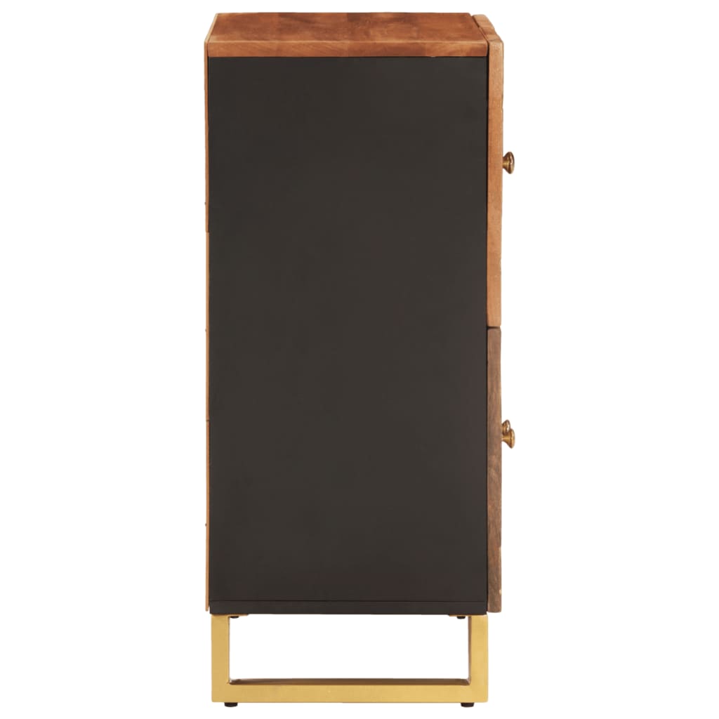 Sideskab Brun og Sort 60x33,5x75cm Massivt mangotræ