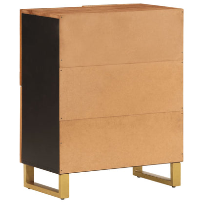 Sideskab Brun og Sort 60x33,5x75cm Massivt mangotræ