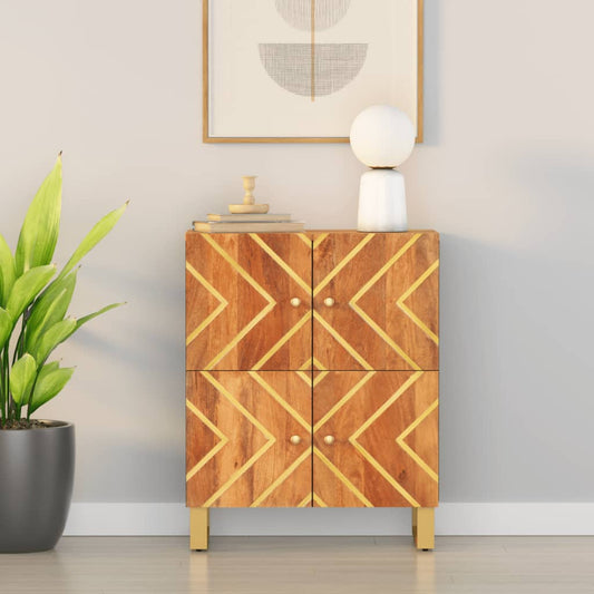 Sideskab Brun og Sort 60x33,5x75cm Massivt mangotræ