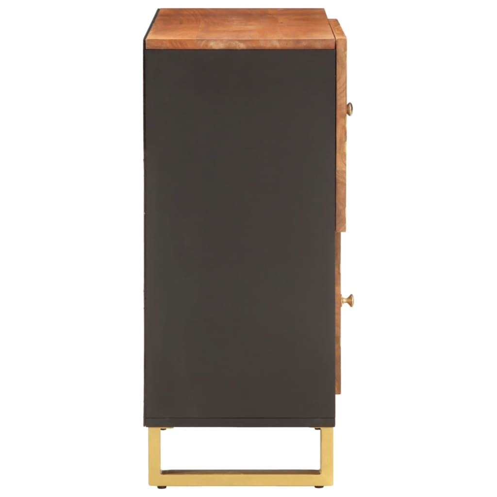 Sideskab Brun og Sort 80x33,5x75 Massivt mangotræ