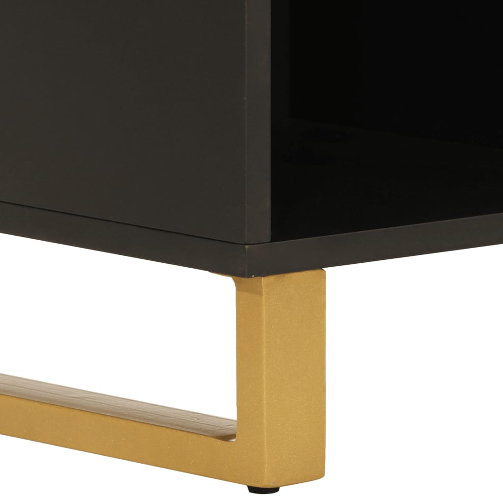 Sideskab Brun og Sort 80x33,5x75 Massivt mangotræ