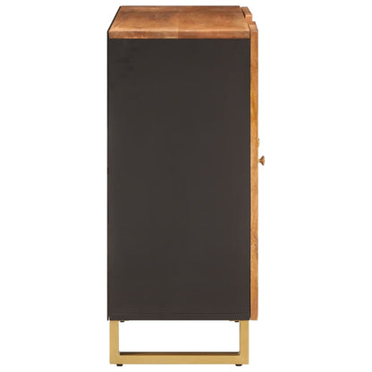 Sideskab Brun og Sort 90x33,5x75 Massivt mangotræ
