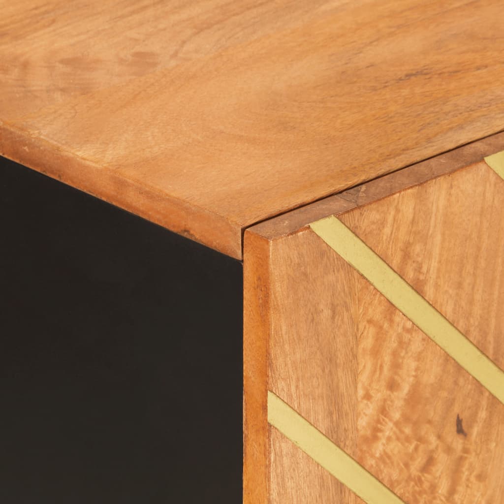 Sideskab Brun og Sort 90x33,5x75 Massivt mangotræ