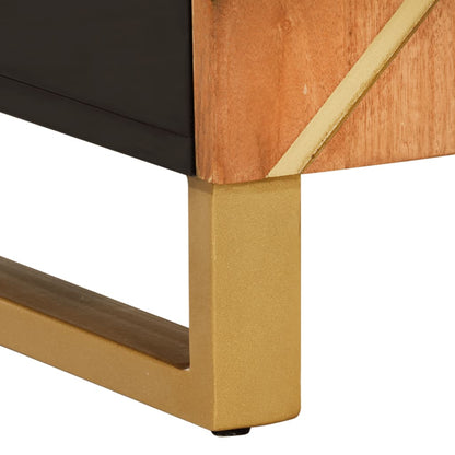 Sideskab Brun og Sort 90x33,5x75 Massivt mangotræ
