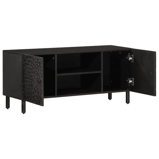 TV-skab Sort 105x33x46 cm Massivt mangotræ