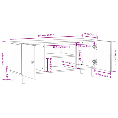 TV-skab Sort 105x33x46 cm Massivt mangotræ