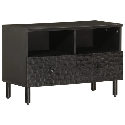 TV-skab Sort 70x33x46 cm Massivt mangotræ