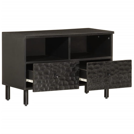 TV-skab Sort 70x33x46 cm Massivt mangotræ