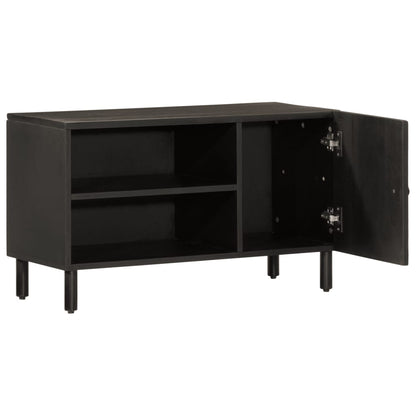 TV-skab Sort 80x31x46 cm Massivt mangotræ