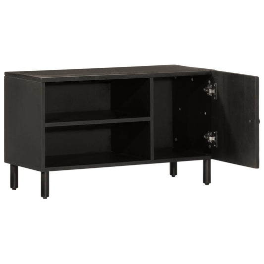 TV-skab Sort 80x31x46 cm Massivt mangotræ