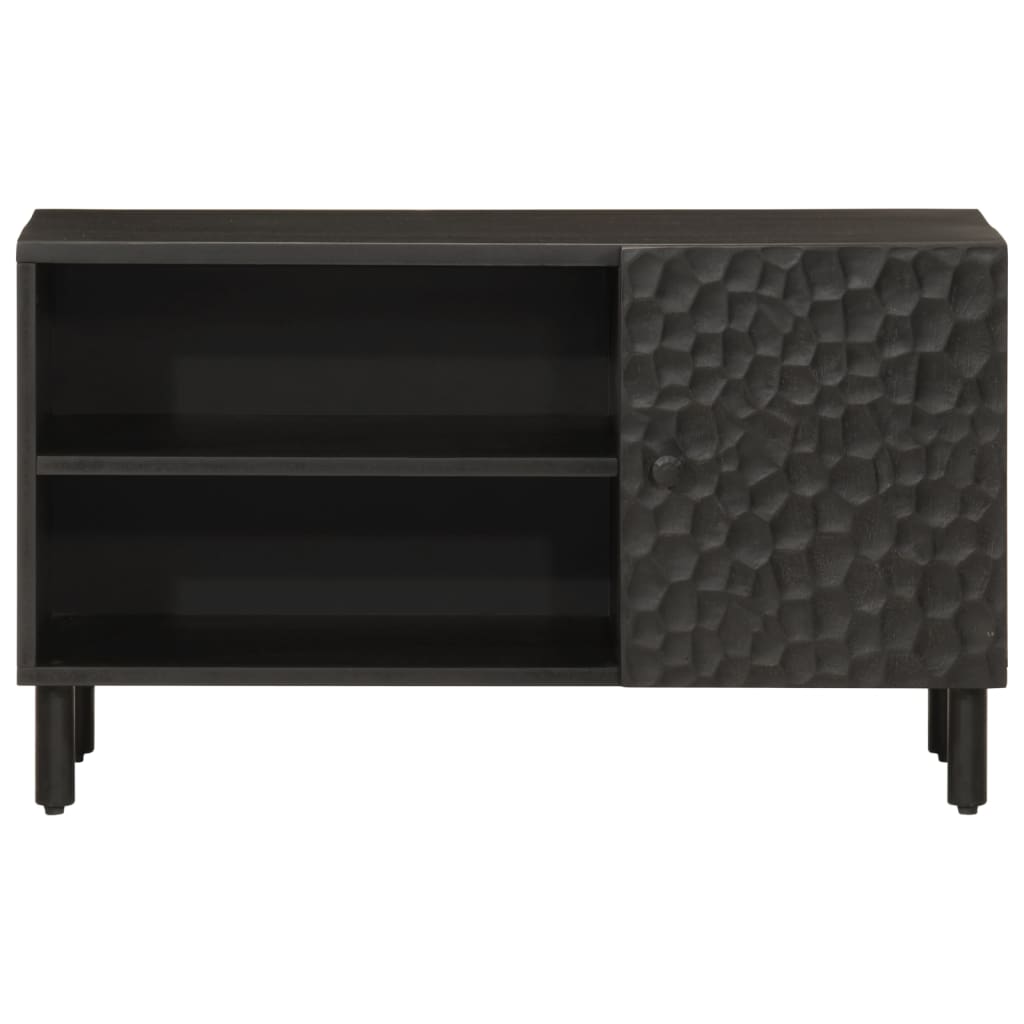 TV-skab Sort 80x31x46 cm Massivt mangotræ