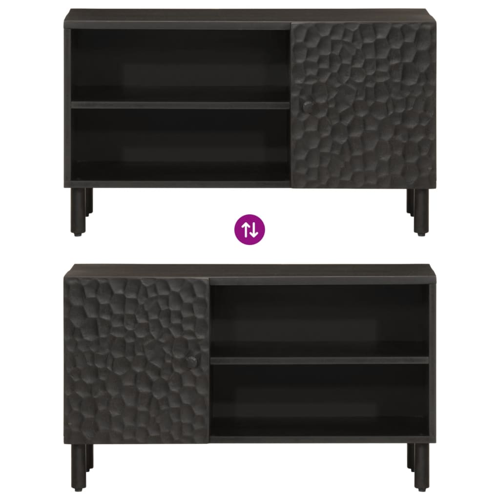 TV-skab Sort 80x31x46 cm Massivt mangotræ