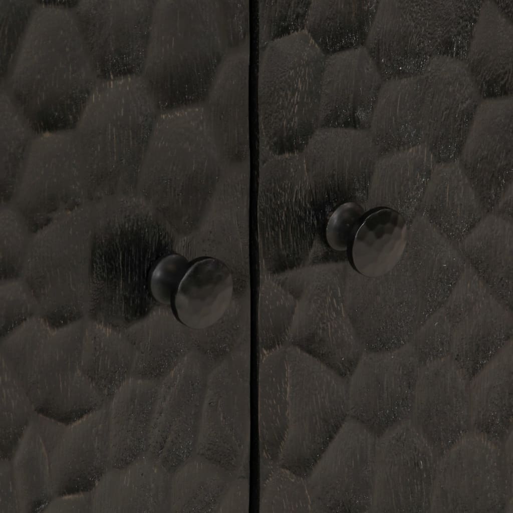 Waschbeckenunterschrank Schwarz 62x33x58 cm Massivholz Mango