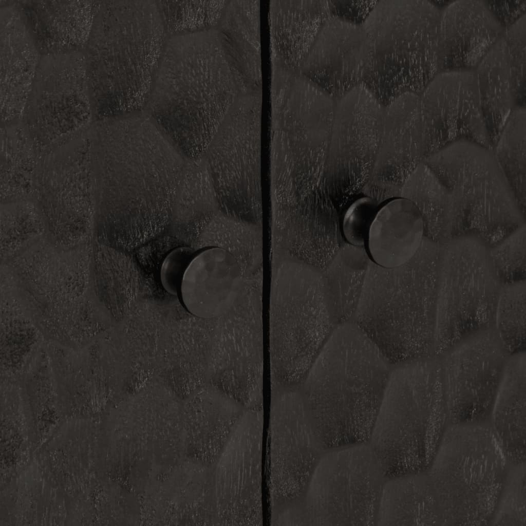Sideskab Sort 60x33x75 cm Massivt mangotræ